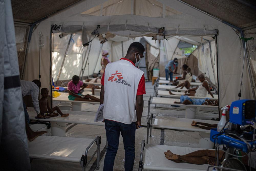MSF Health Promoter Jose verifies and keeps track on the health conditions of patients