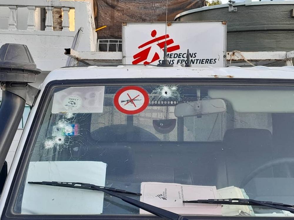MSF, Doctors Without Borders, Haiti, MSF vehicle shot 