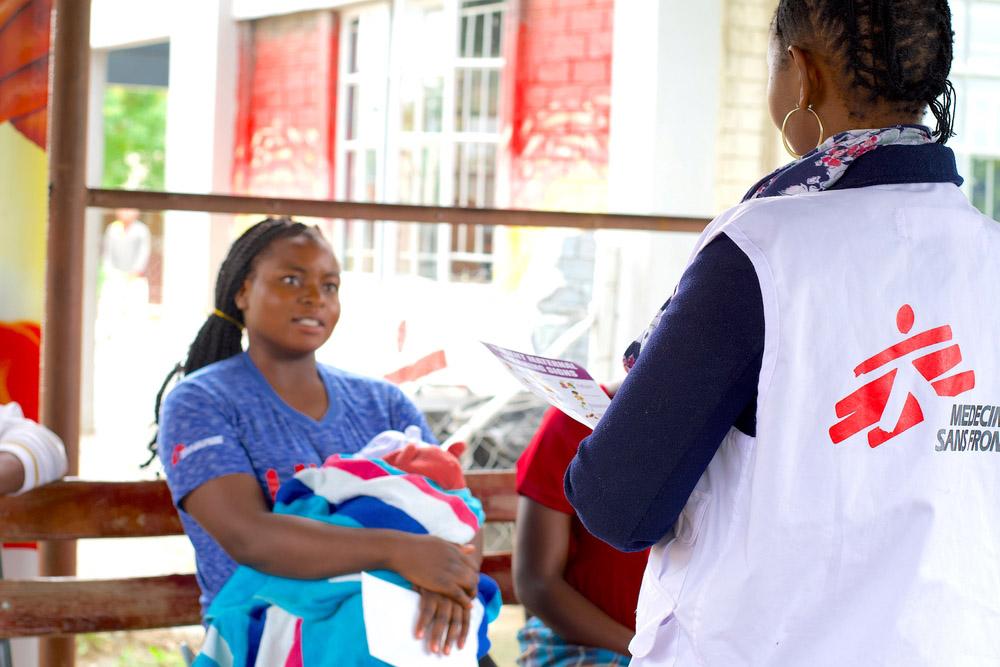 Marvellous Nzenza at an Doctors Without Borders, MSF Teen Mums Club session