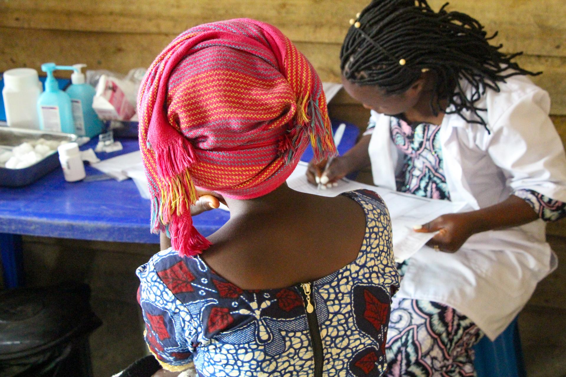 A medical consultation at the Makombo health centre (45km from Goma) supported by MSF between February and May 2025 in response to the crisis in eastern DRC. MSF worked there between February and May 2025, treating victims of sexual violence in particular.