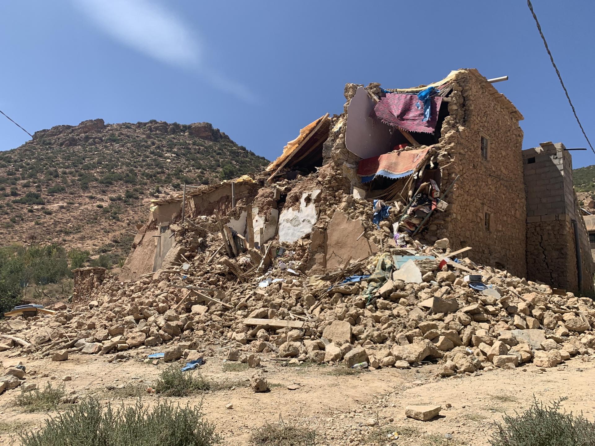 Image of Morocco earthquake impact, where MSF is currently providing medical humanitarian aid. 