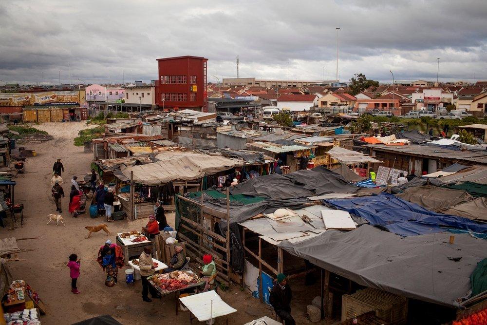 View of Khayelitsha in Western Cape, South Africa. 
