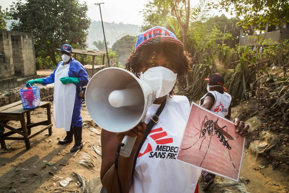 In areas where confirmed cases of yellow fever have been reported, MSF teams fumigate with insecticide to kill mosquitoes and help prevent further transmission of the disease.