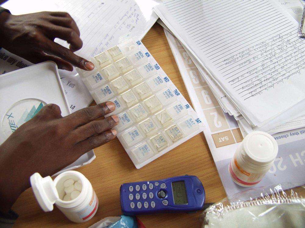 Drugs used for ARV treatment for AIDS patients in Khayelitsha, a township near Cape Town, South Africa.