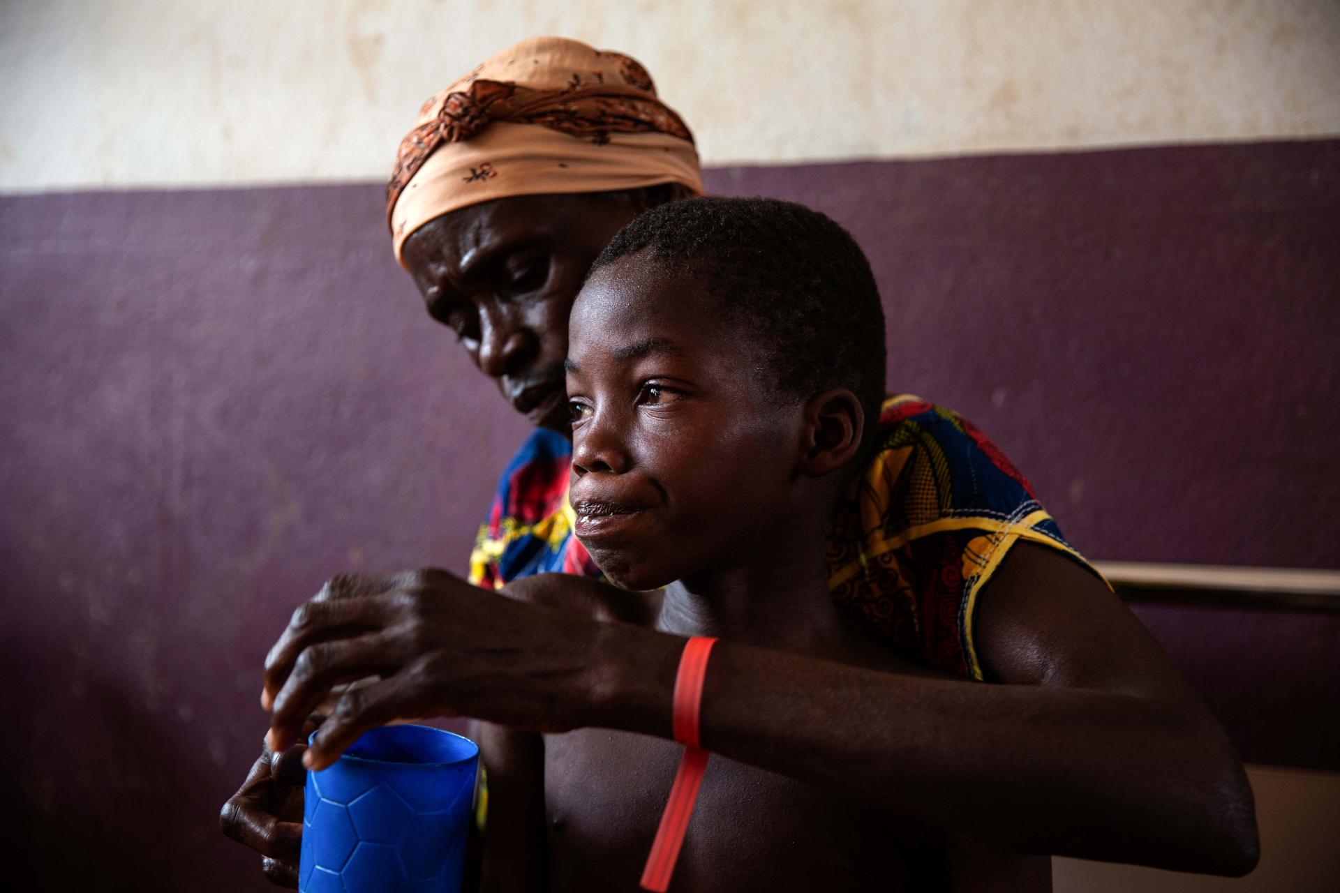 Patients at the measles wars of Bossangoa Hospital