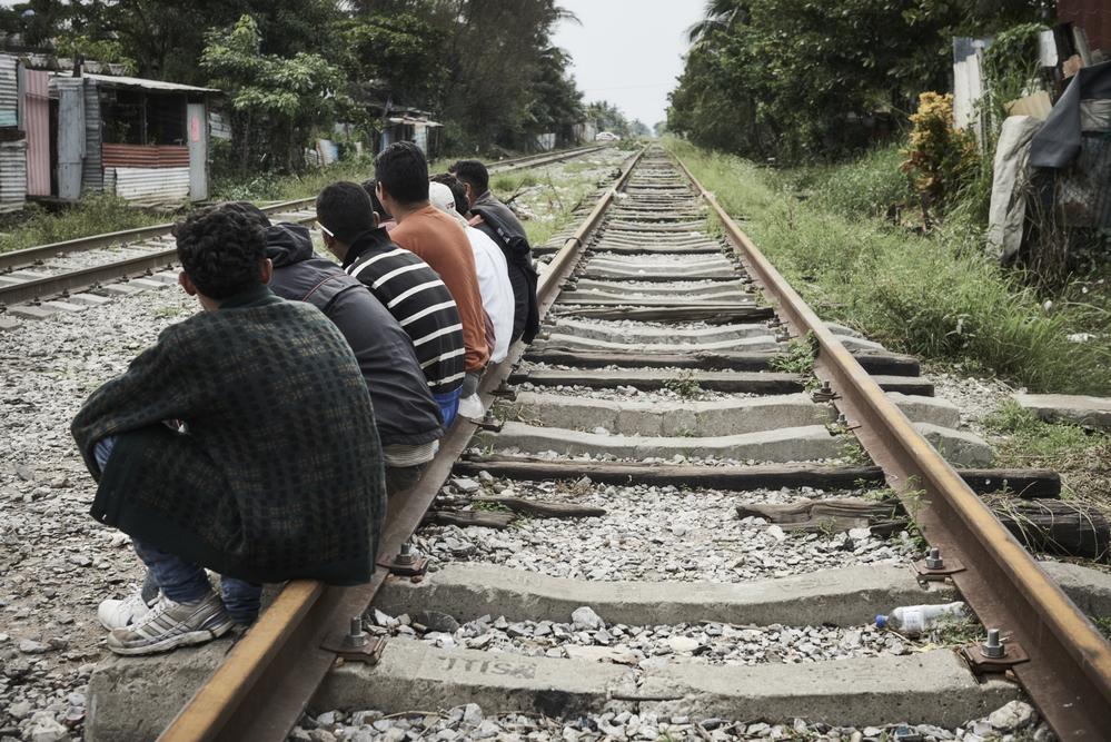 Migrants stop to rest in Coatzacoalcos, a port city in the state of Veracruz. Mexico, December 2018.