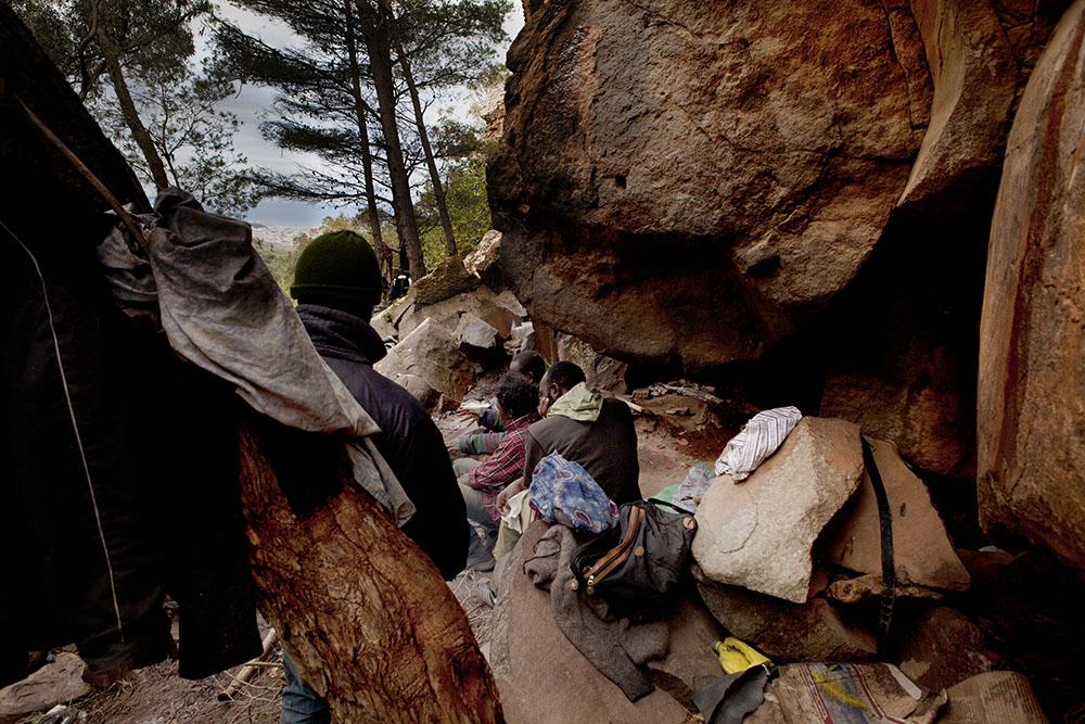 Abdou Camp is far from the road, on top of the Mountain, as hidden as possible from the security forces. Migrants complain about ongoing raids, detentions and deportations from Nador to the border with Algeria.