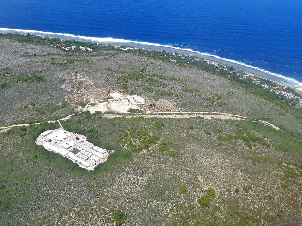 An aerial view of the island of Nauru, October 2018. 