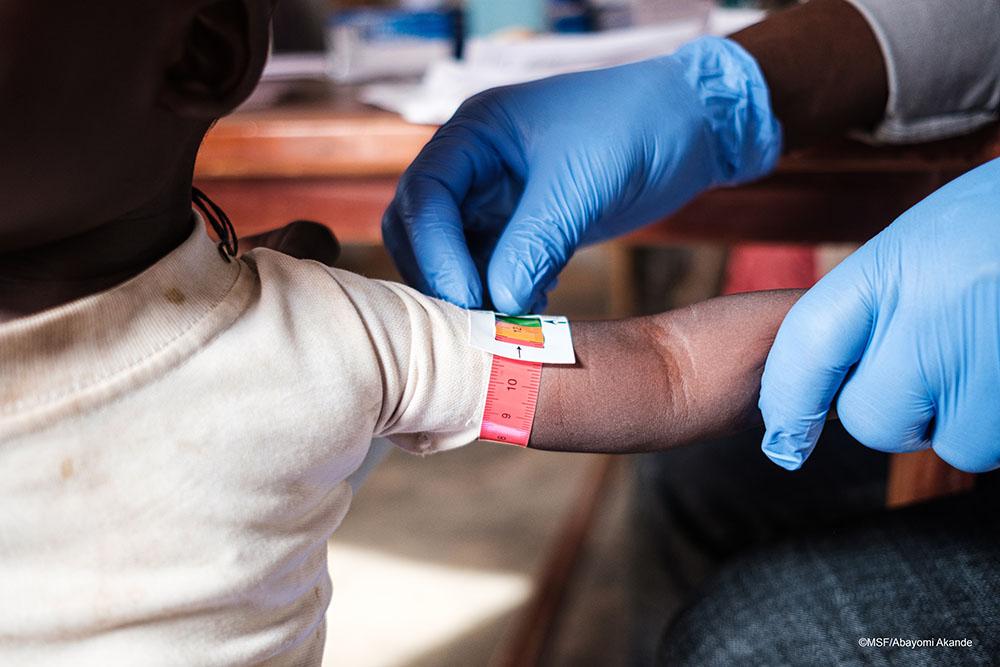 A child being tested for malnutrition (MUAC) in Anka, Zamfara, Nigeria. 