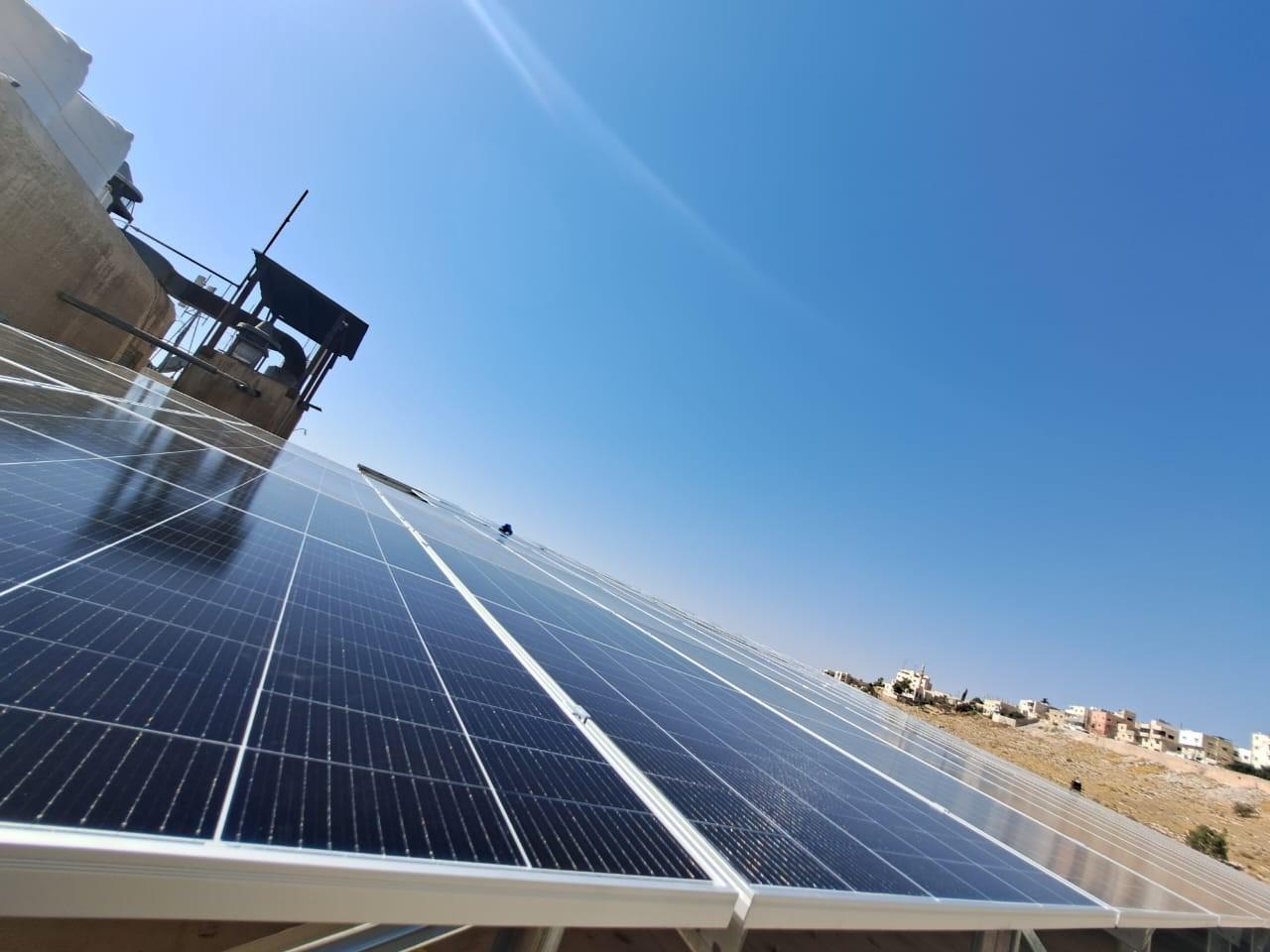 Image of solar panels at Amman reconstructive surgery Hospital in Jordan.