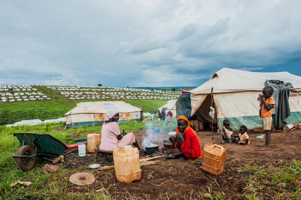 Sudanese refugees on Bambasi Camp