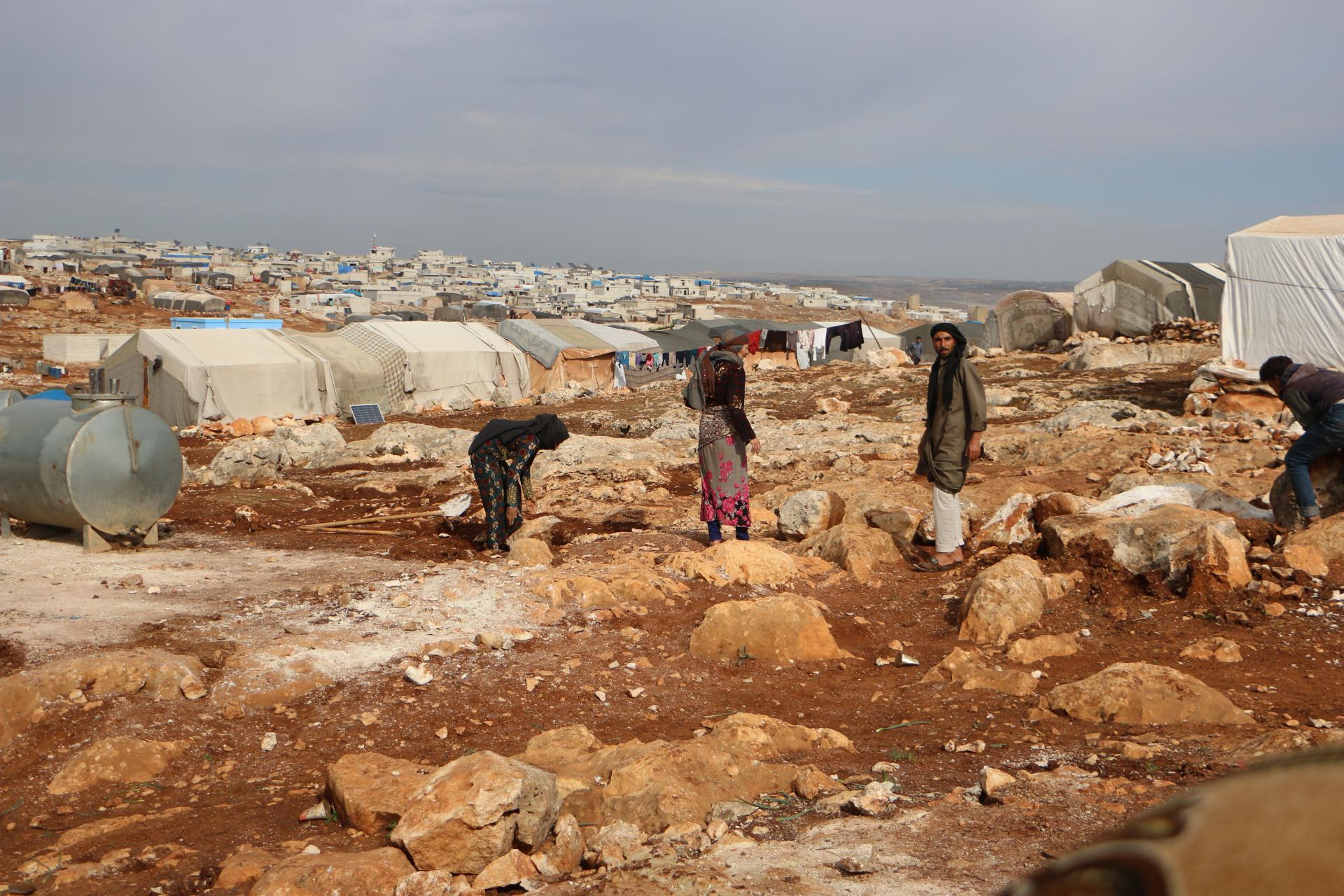 An image of displaced people in Northwest Syria who are already living in harsh conditions