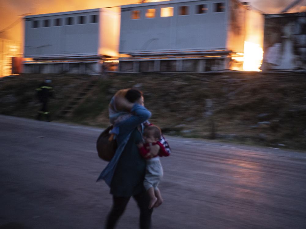 MSF, Doctors Without Borders, Moria camp fire