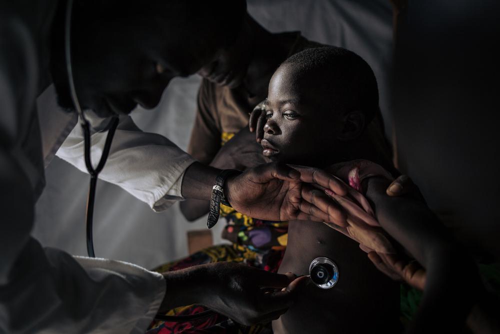 MSF-run measles unit at Biringi Hospital, Ituri province. Democratic Republic of Congo, November 2019.