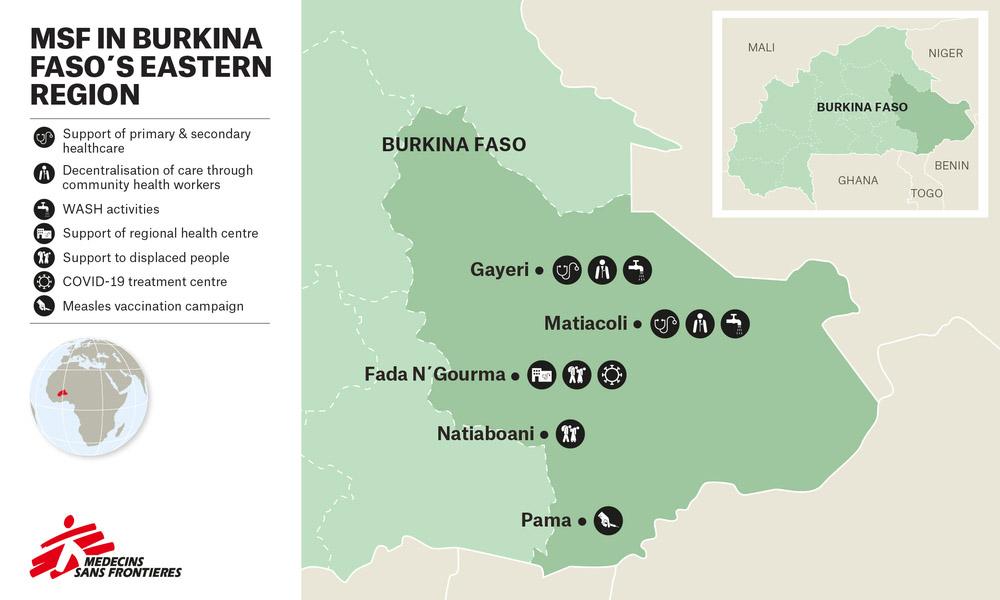 Map of Eastern Burkina Faso