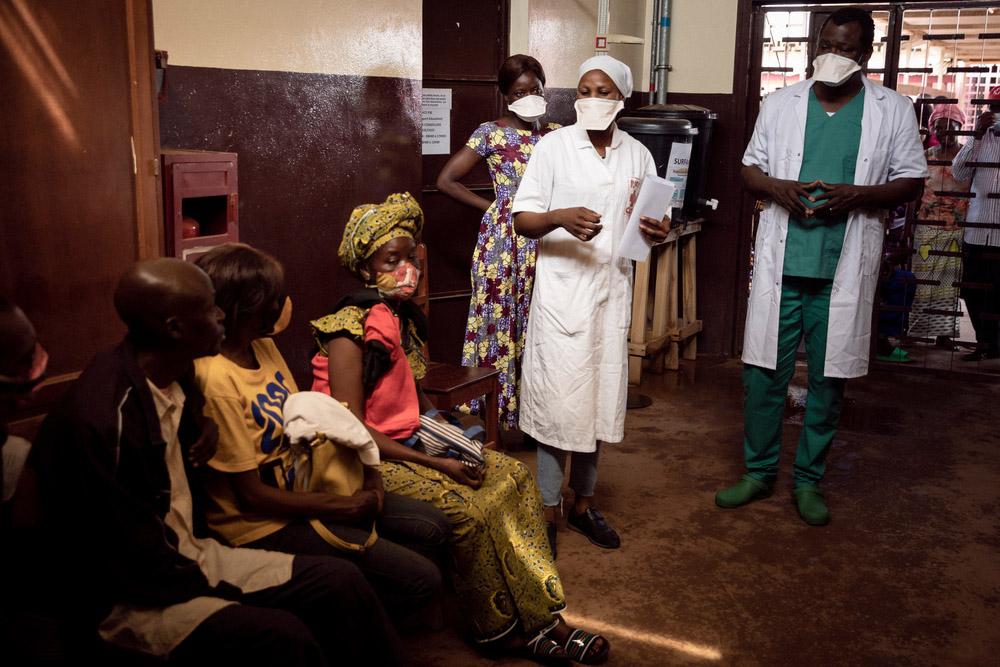 A picture of people waiting for treatment in Bangui