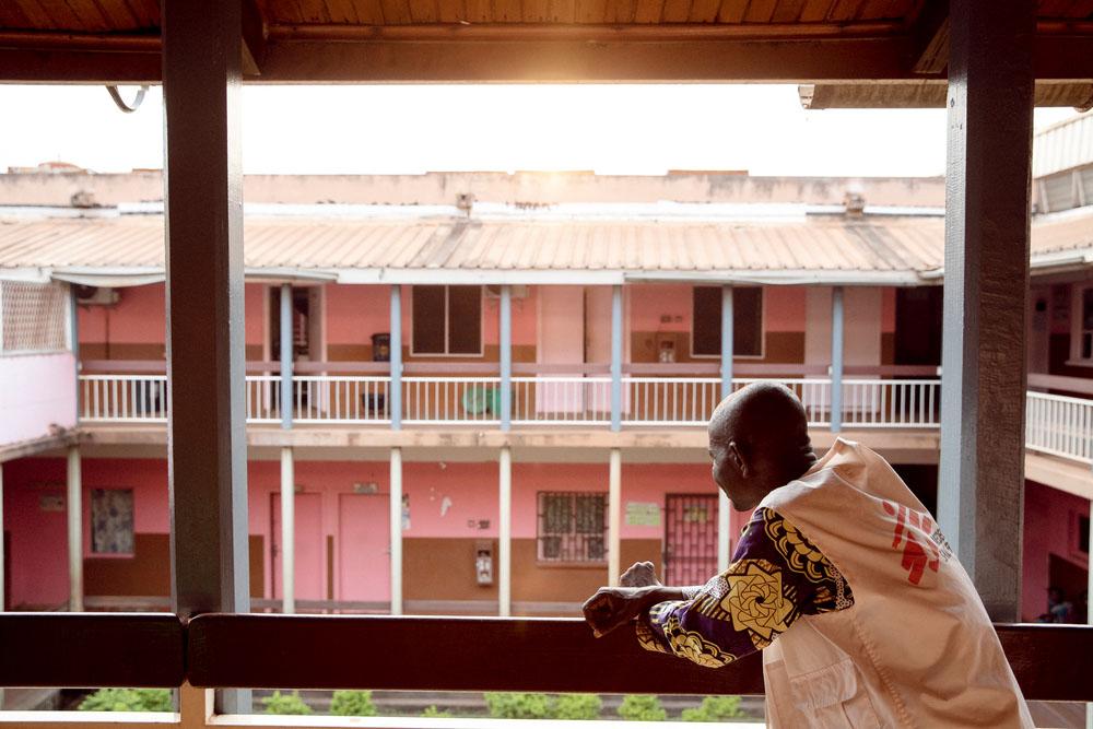 MSF social worker Didier Mango works in the Tongolo ward at the community hospital of Bangui.