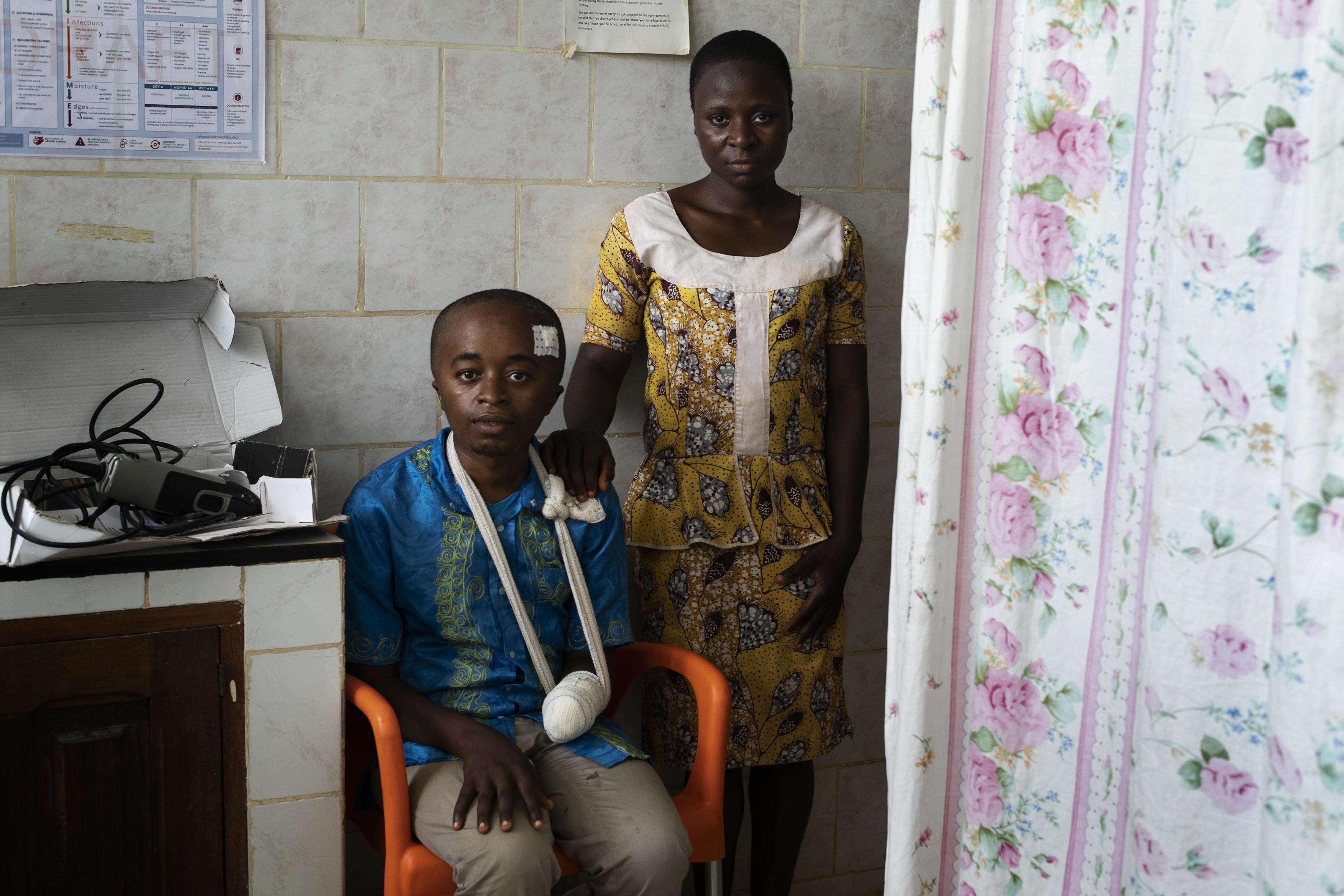 Patient, Felix at a MSF-supported St Mary Soledad Hospital in Bamenda, North-West Cameroon.