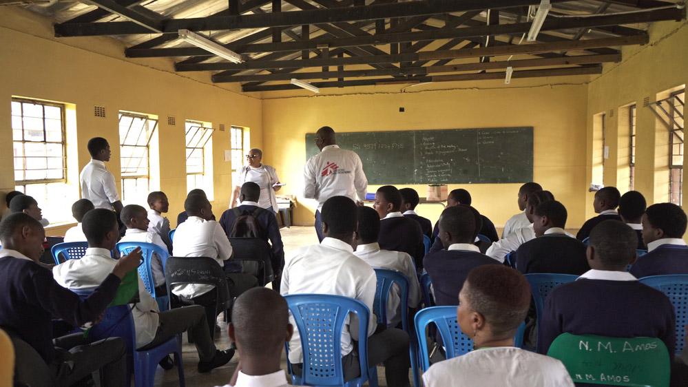 Our teams teaching school kids about TB in Eshowe so that they can take the lessons home