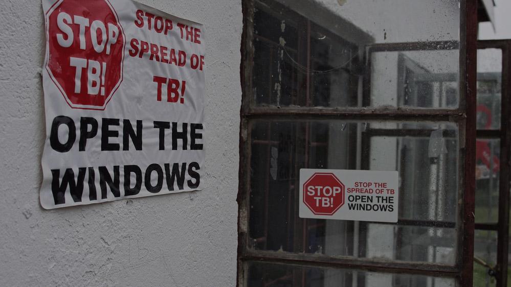 Stop TB posters outside Luyanda Site in Eshowe,  Kwazulu Natal, South Africa