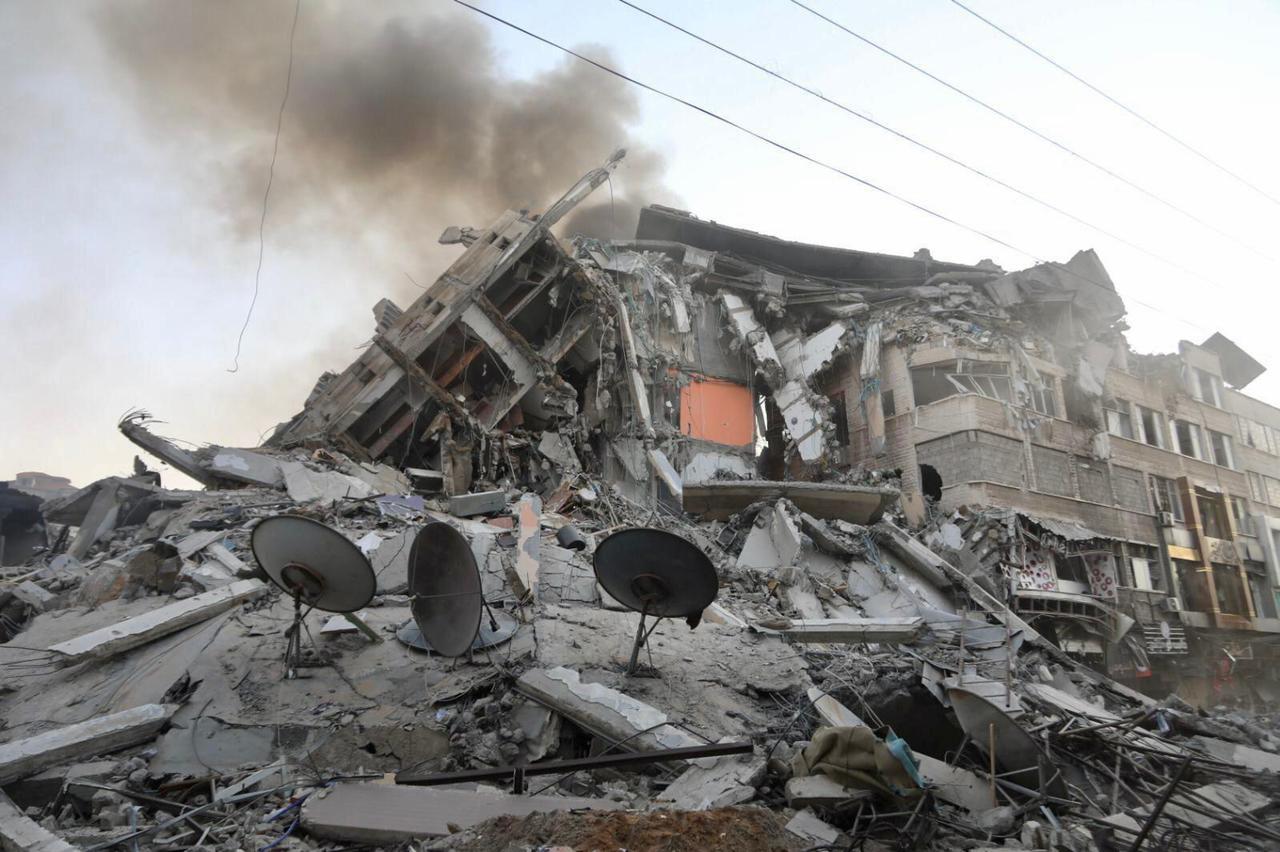 Damaged buildings in Jerusalem after explosion in Gaza