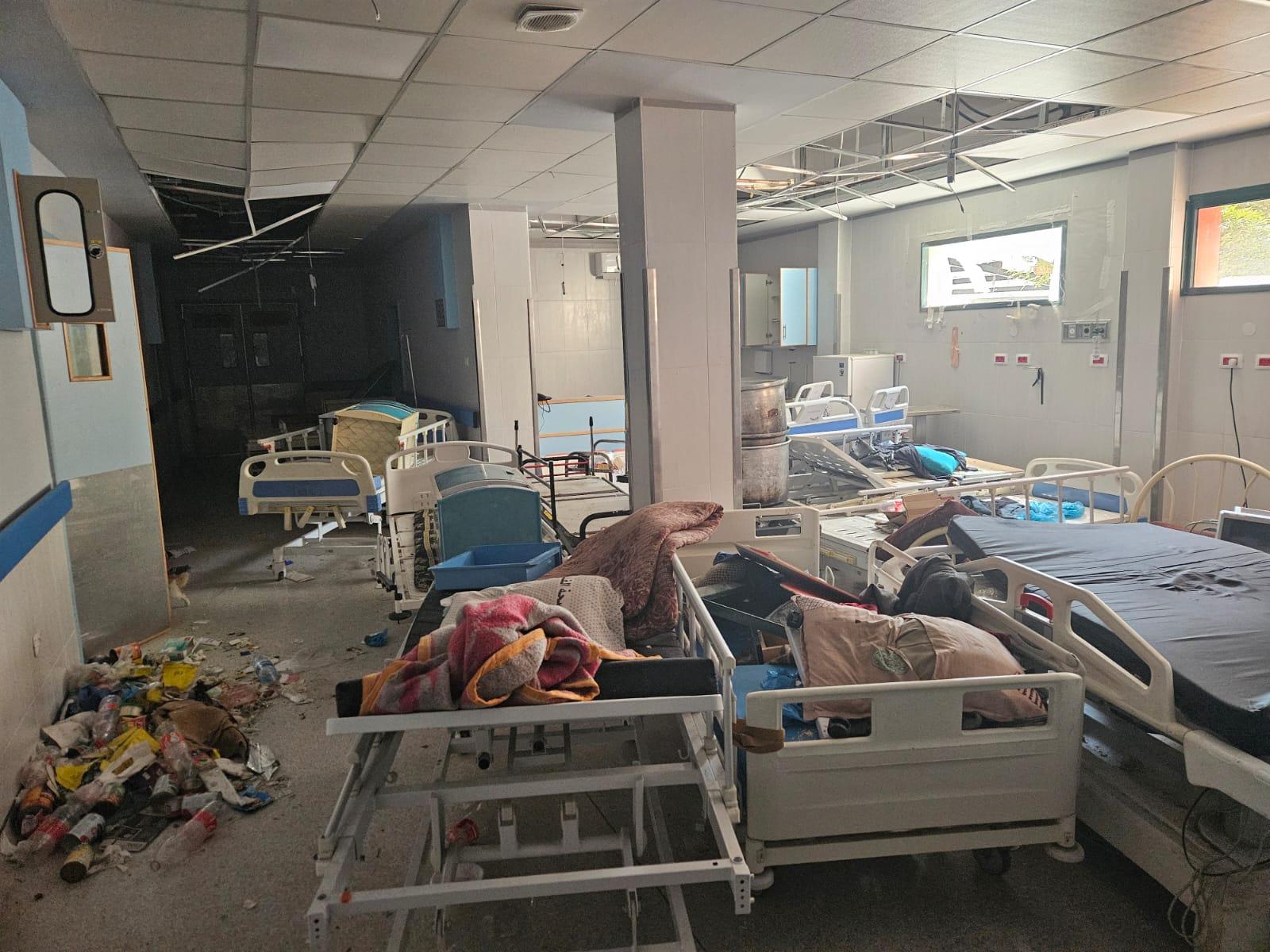 Inside Nasser Hospital in Gaza, Palestine. Destroyed by the Israeli Defence Force. 