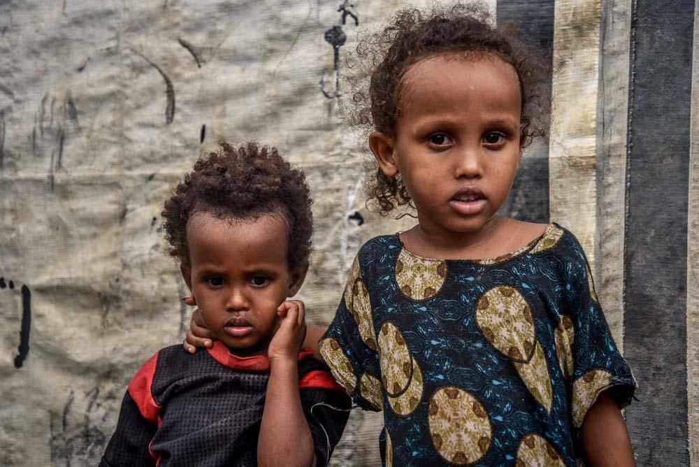 Two siblings in Dadaab camp in Kenya
