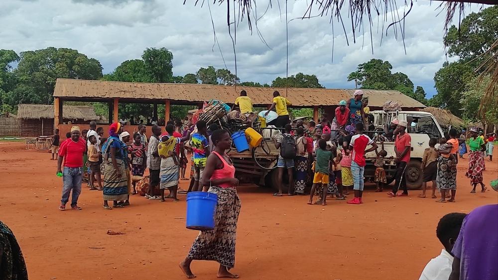 A truck with dozens of people recently displaced