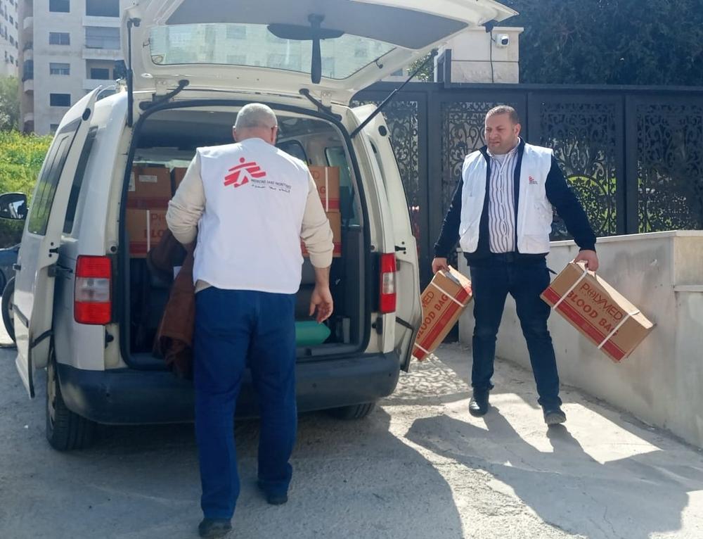 Blood bags donation in Nablus, Palestine on 28/02/2023