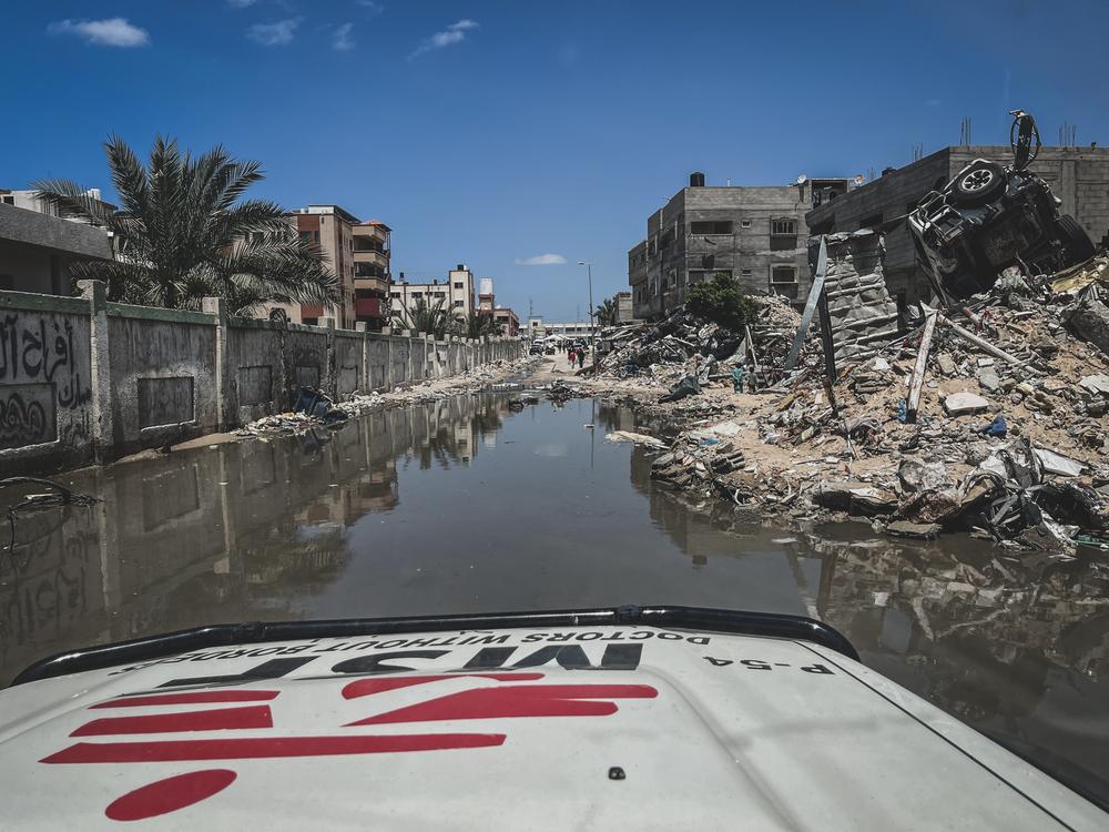 MSF car moving around Gaza