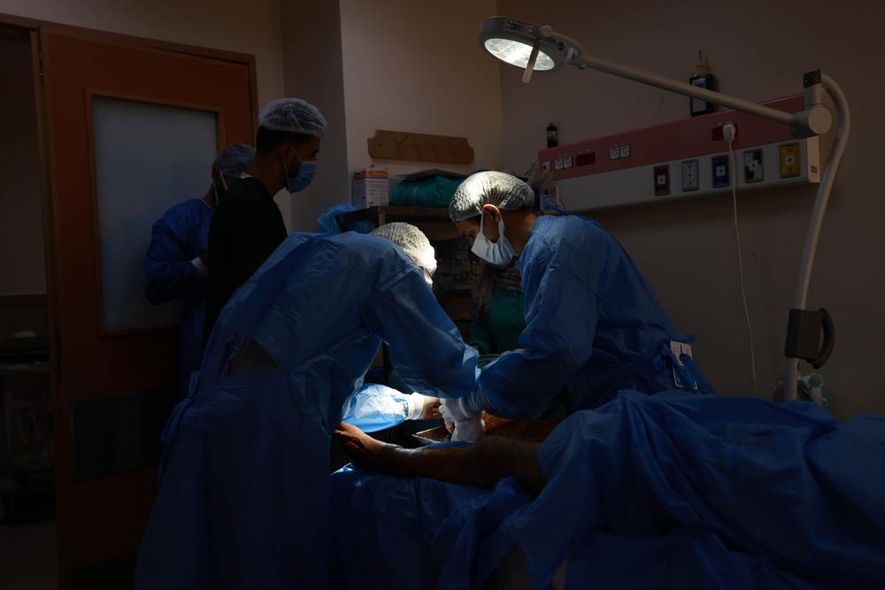 Image of an overcrowded hospital in Khan Younis, Gaza, as IDF steps up with bombardment. 