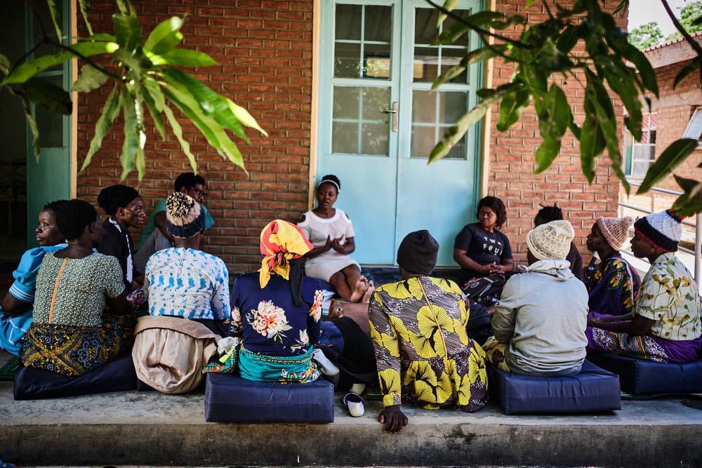 Women waiting at Blantyre cervical cancer referral hospital.