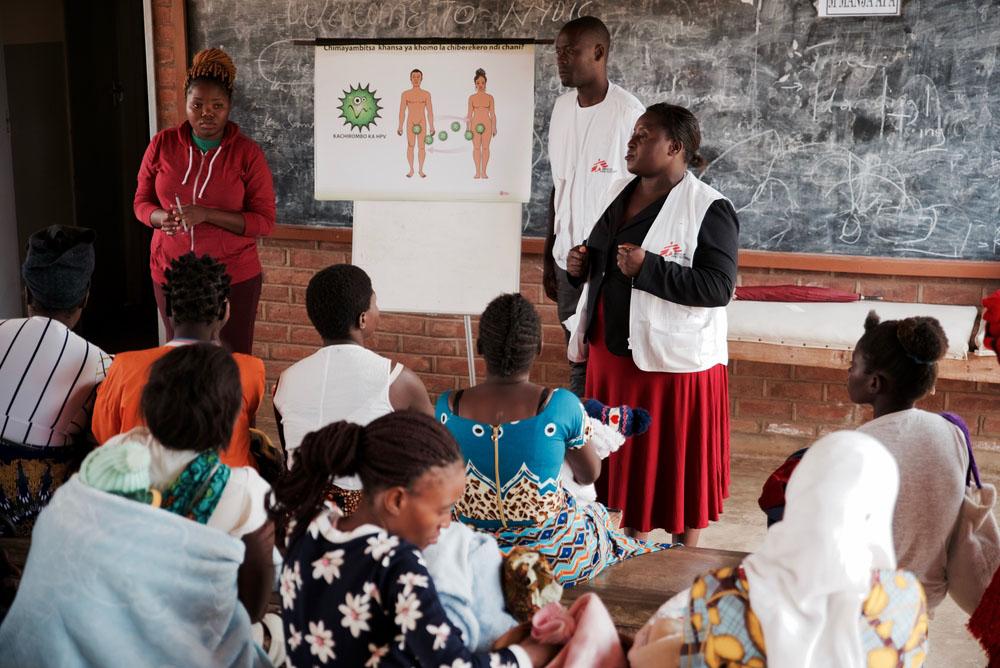 MSF teams hold health promotion sessions in waiting area