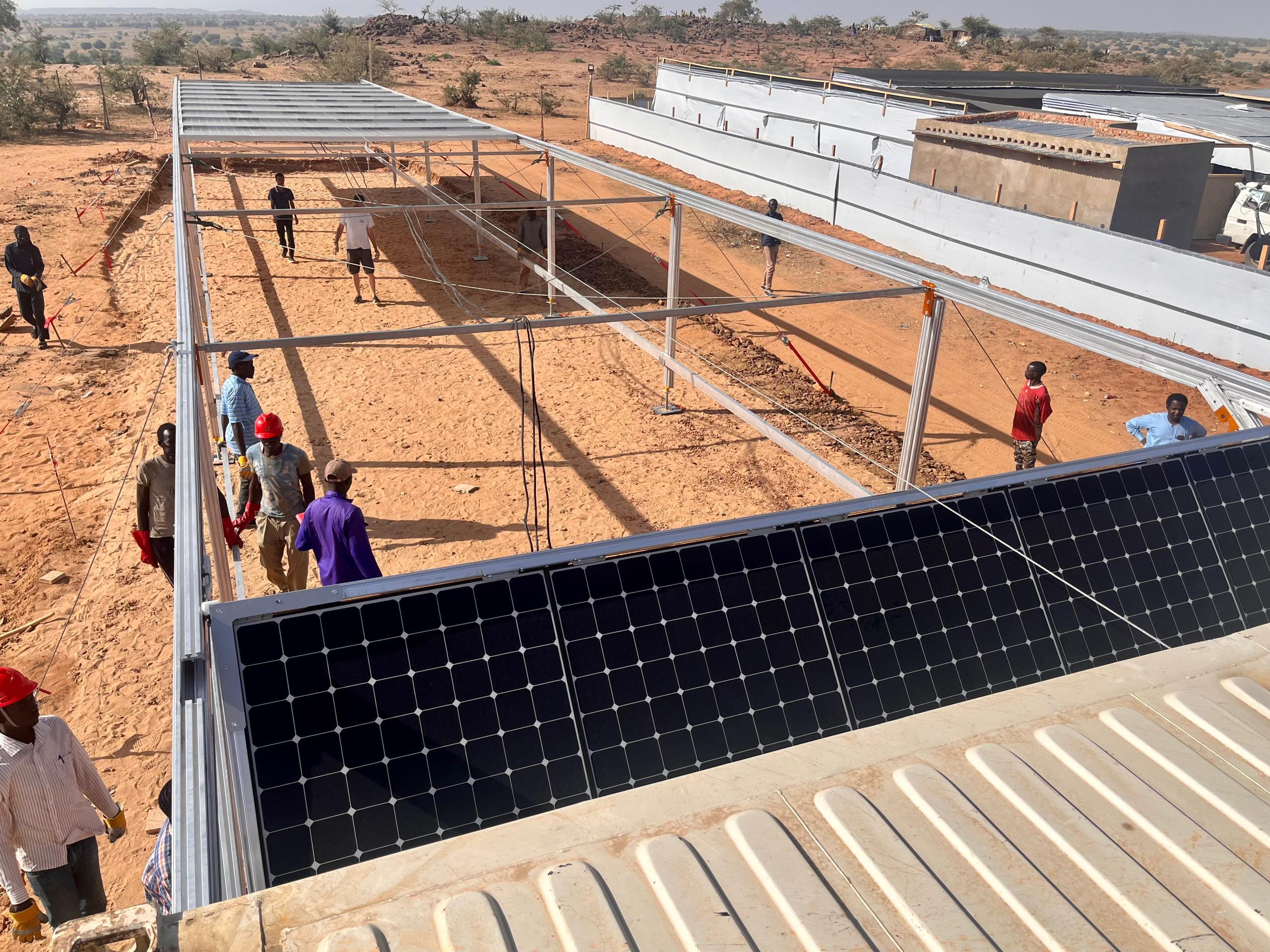 Mobile Solar Energy in Ourang refugee camp, Eastern Chad. Solar energy. Solar panels. Reliable energy. Green energy. 