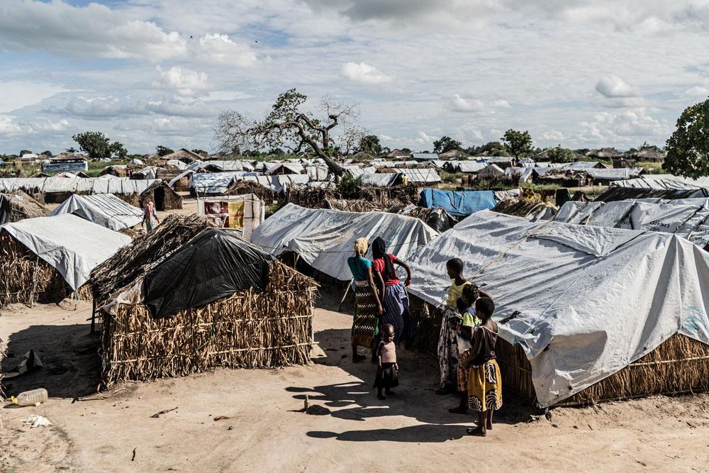 An aerial view of the 25 de Junho camp for internally displaced people