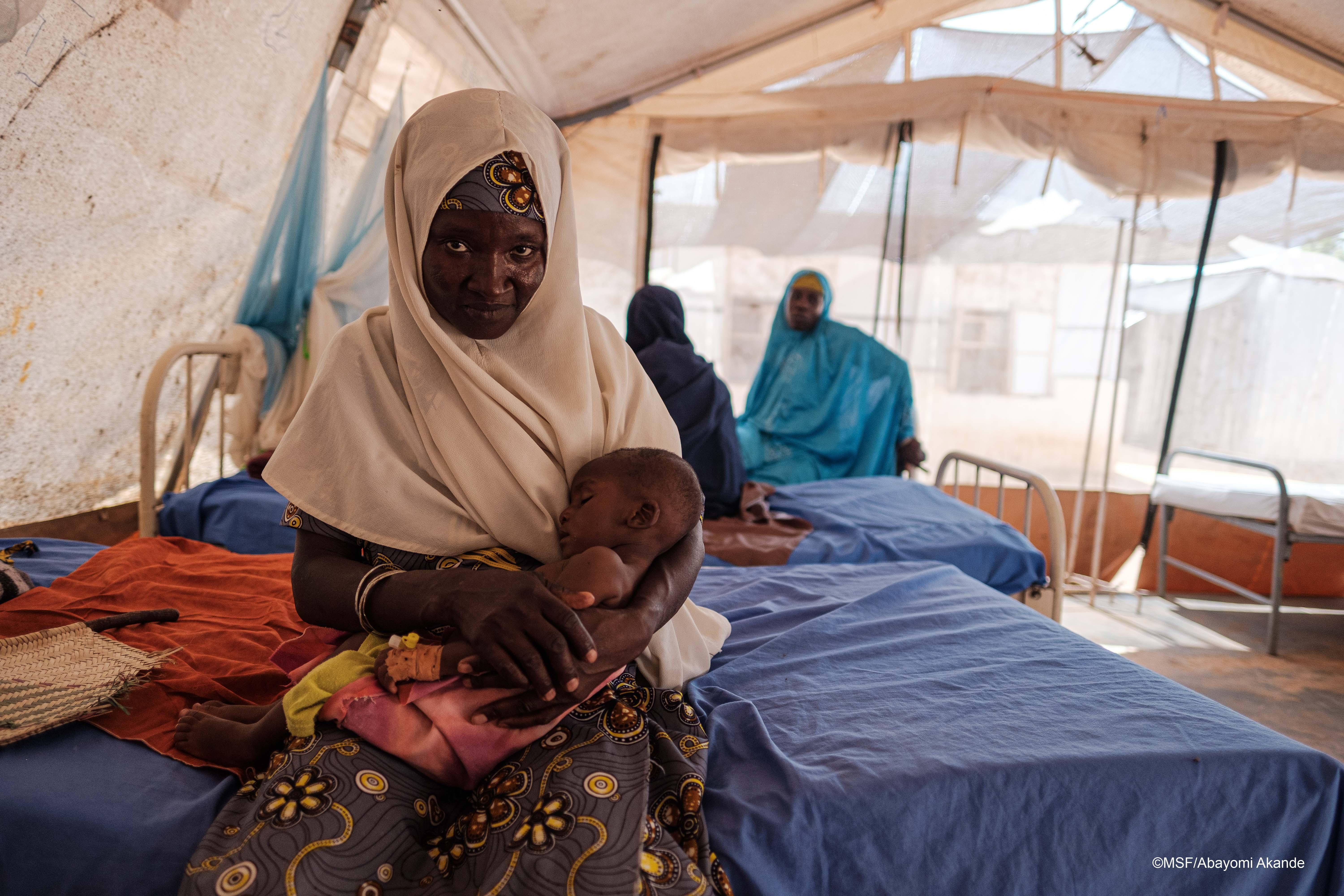 An orphan with grandmother in MSF Shinkafi hospital in Zamfara state, northwest Nigeria.