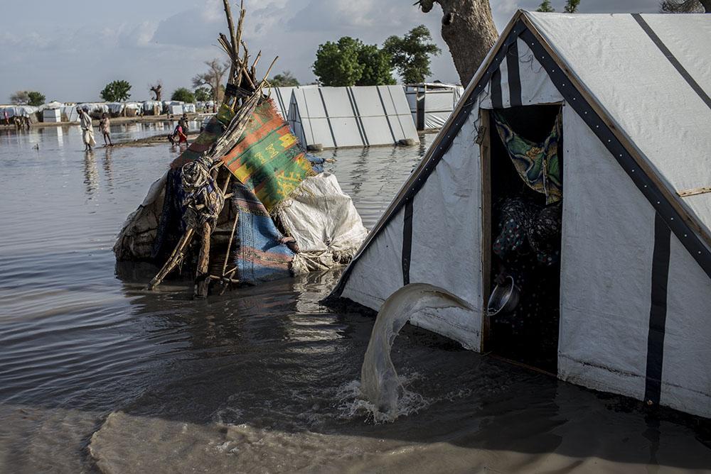 Shelters under water in Rann during the rainy season. 