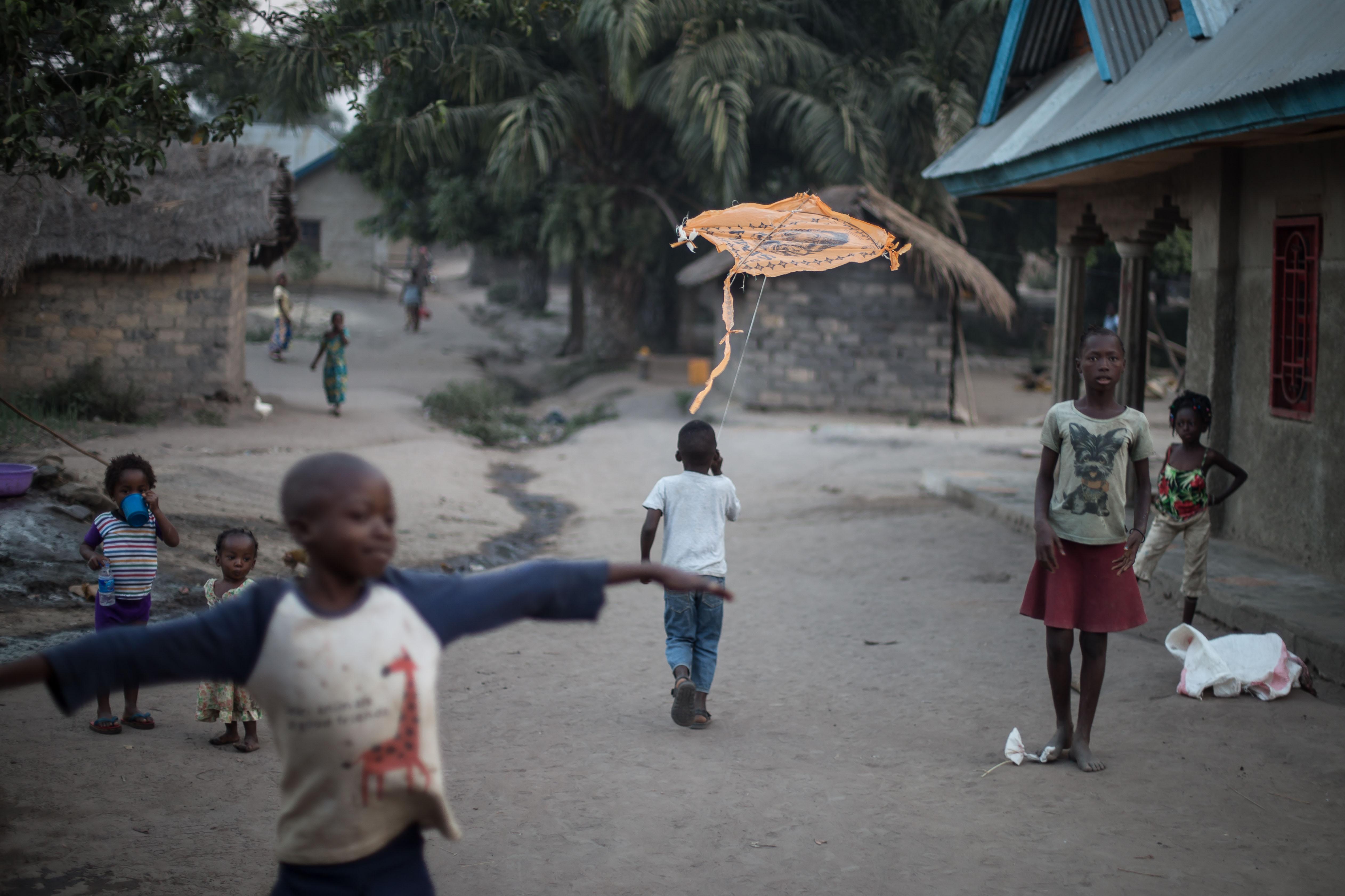 Children playing in the street, Democratic Republic of Congo