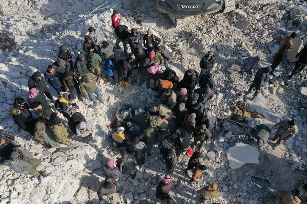 MSF Teams are helping move rubble and under collapsed buildings