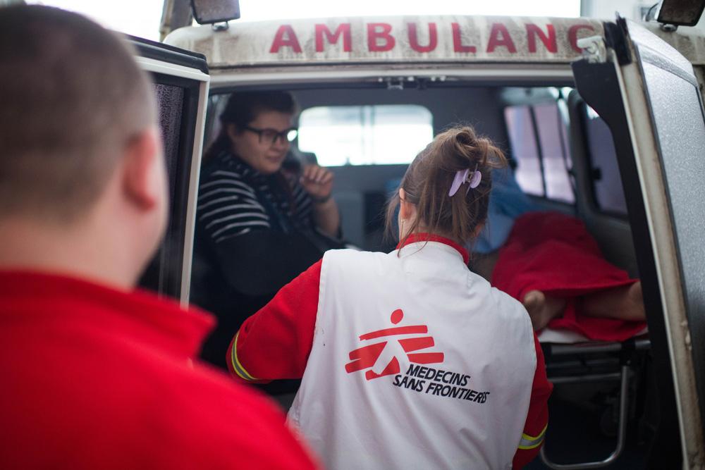 MSF teams attend to patients at the emergency of Kostyantynivka hospital at Donetsk Oblast, Ukraine.