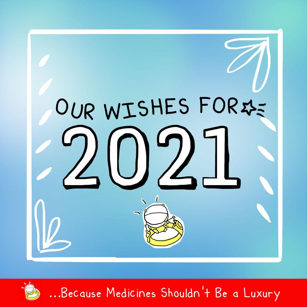 Graphic with text "Our wishes for 2021"