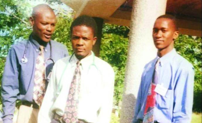 Bern far right with fellow students at the University of Malawi's College of Medicine.