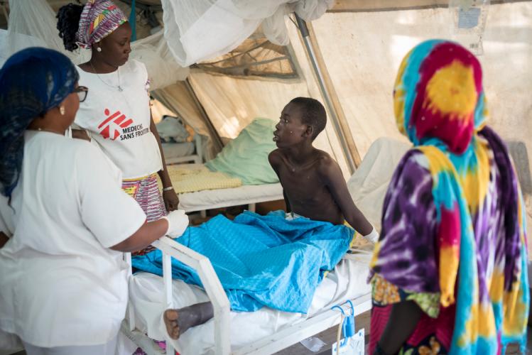 Cameroon patient at MSF field hospital
