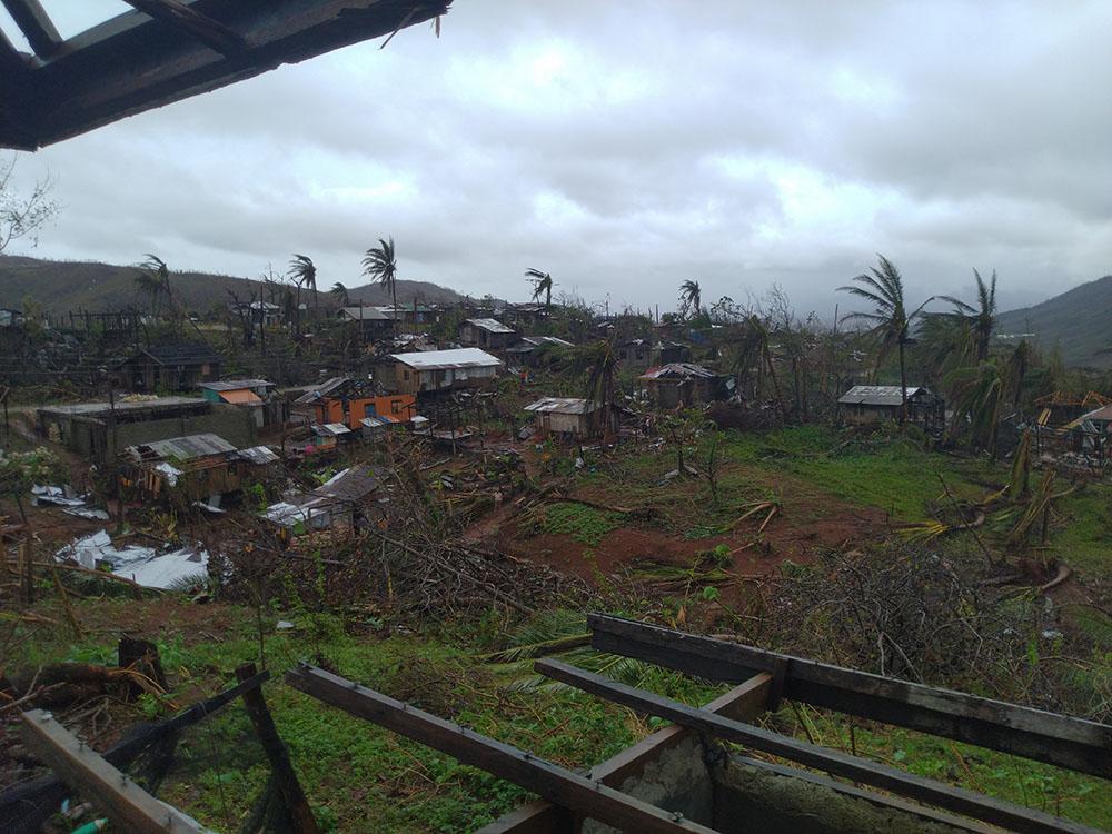 Dinagat Islands: Trees and houses alike fell to the strong winds and rain brought by Typhoon Rai.