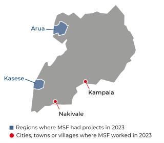 MSF activities in Uganda in 2023
