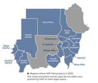 MSF, Doctors Without Borders, MSF activities in Sudan in 2025