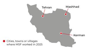 MSF, Doctors Without Borders, MSF activities in Iran in 2025