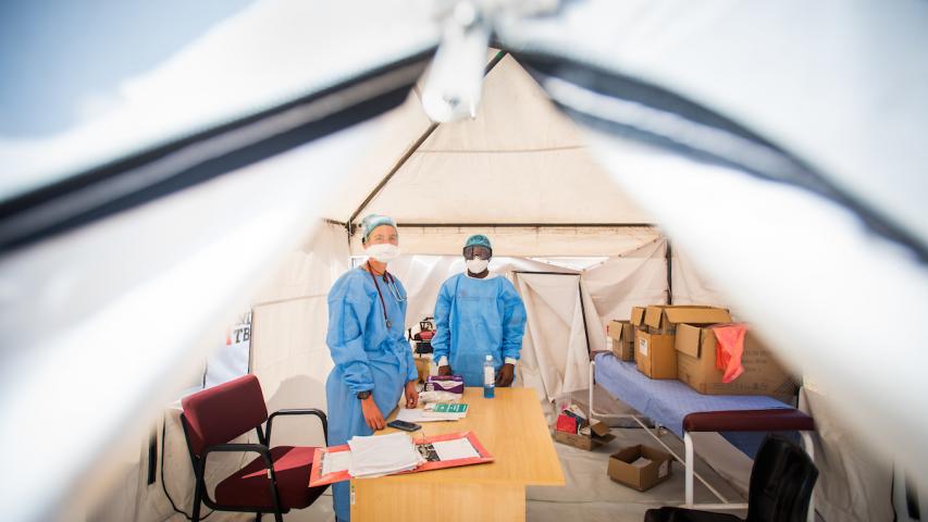 doctors in a tent