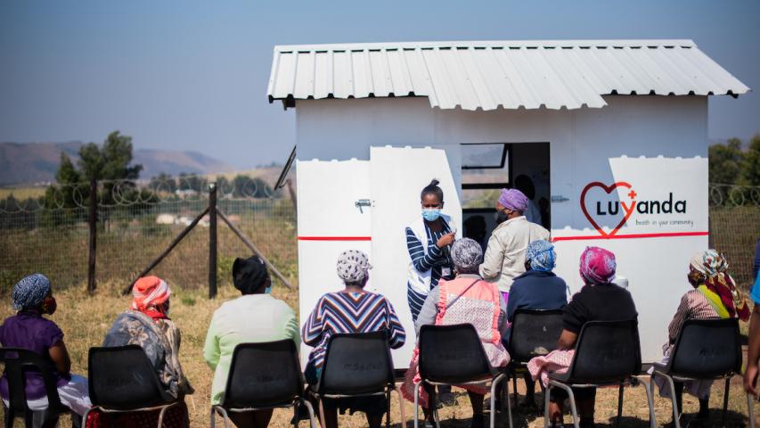 Locals queueing up at the local clinic