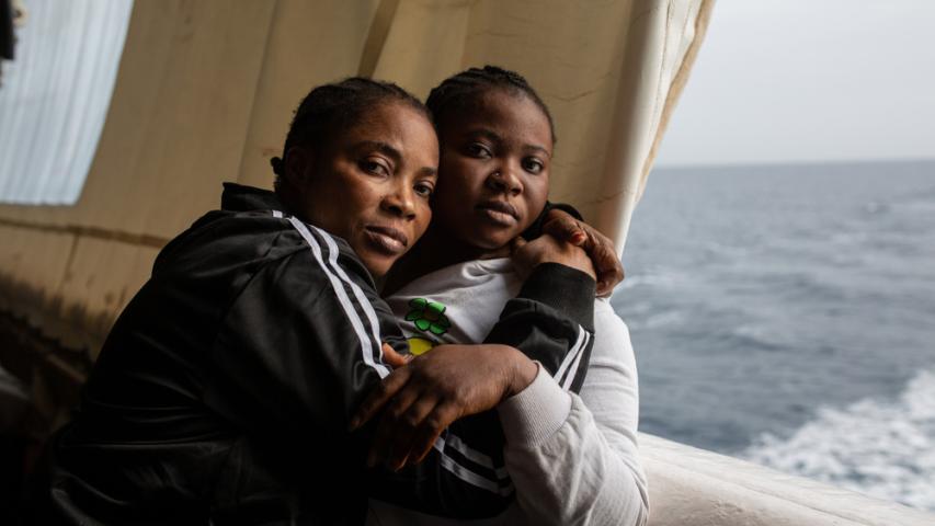 MSF, Doctors without Borders, Mother and daughter hugging